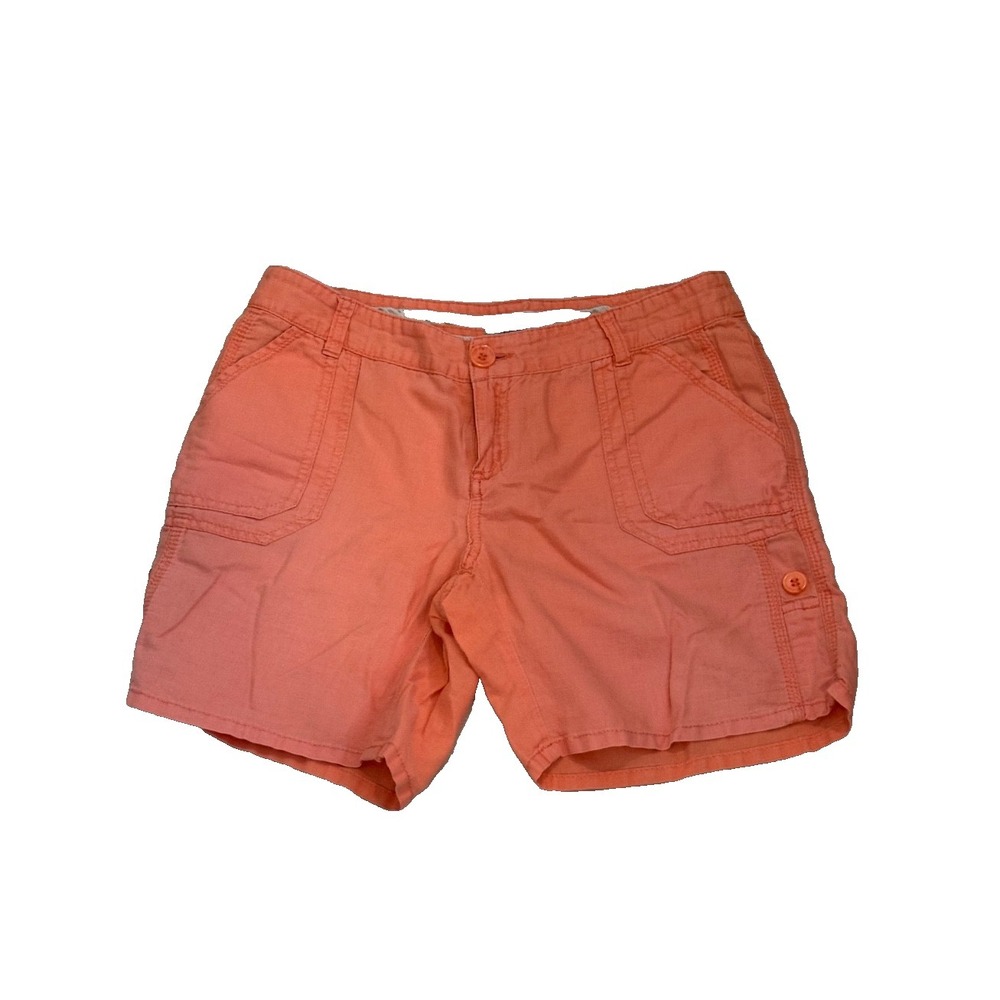 Dalia Women's Linen Blend Roll-Up Shorts; Peach‎ Color; Size 4